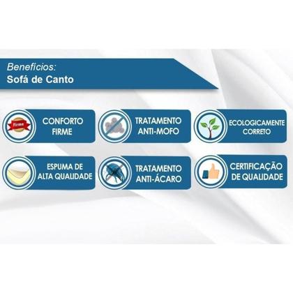 Imagem de Sofá de canto 12 lugares cinza espuma D33 ideal família
