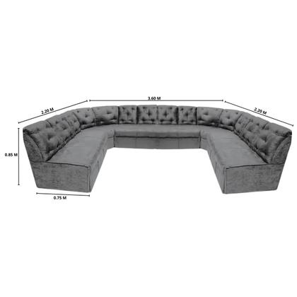 Imagem de Sofá de canto 12 lugares cinza espuma D33 ideal família