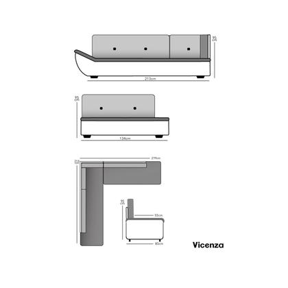 Sofá de Canto 2 e 3 Lugares 213x219cm Vicenza - Hellen Estofados Imagem de Sofá de Canto 2 e 3 Lugares 213x219cm Vicenza