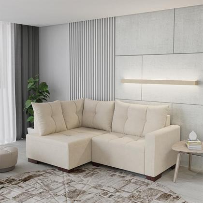 Imagem de Sofá de Canto 4 Lugares Leme Suede Bege