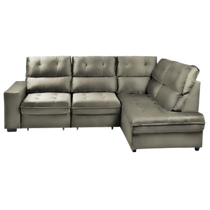 Imagem de Sofá de Canto 4 Lugares Retrátil Reclinável  255cm Veludo Gabrieli Takei