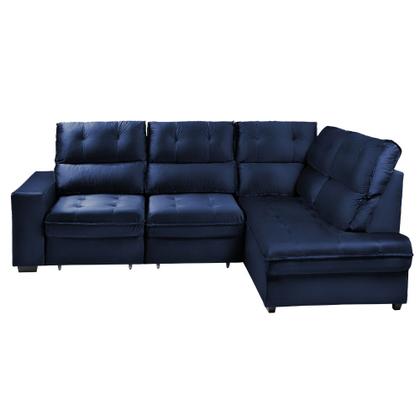 Imagem de Sofá de Canto 4 Lugares Retrátil Reclinável  255cm Veludo Gabrieli Takei