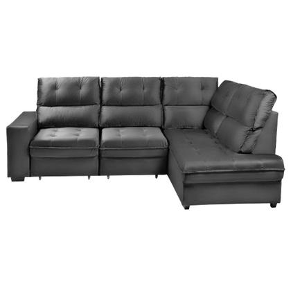 Imagem de Sofá de Canto 4 Lugares Retrátil Reclinável  255cm Veludo Gabrieli Takei