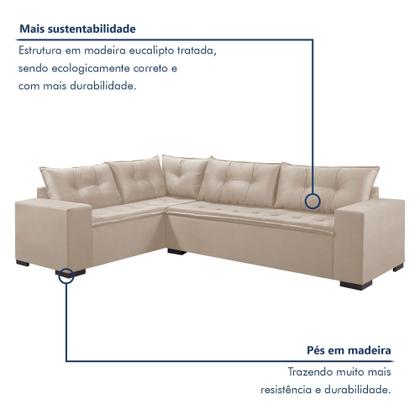 Imagem de Sofá de Canto 5 Lugares 300x210cm Oslo Veludo