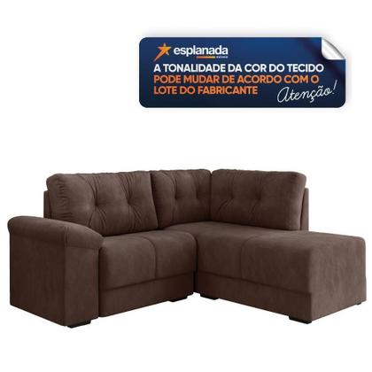 Imagem de Sofá De Canto 5 Lugares Apolo Veludo Selmer Marrom