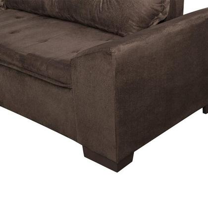 Imagem de Sofá de Canto 5 Lugares com Chaise Esquerdo Corupá Suede Café