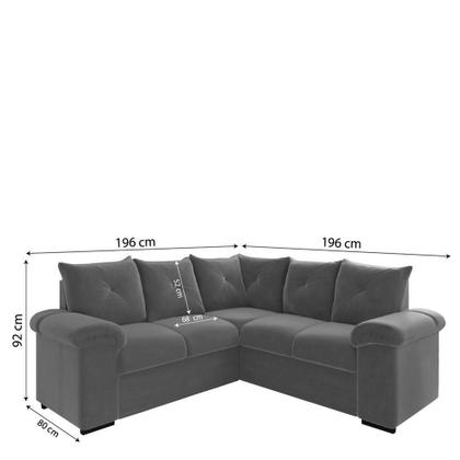 Imagem de Sofá De Canto 5 Lugares Pegasus Veludo Mamflex Cinza