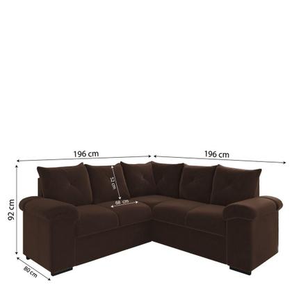 Imagem de Sofá De Canto 5 Lugares Pegasus Veludo Mamflex Marrom