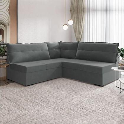 Imagem de Sofá De Canto 5 Lugares Renaut Suede Cinza Mamflex Cinza