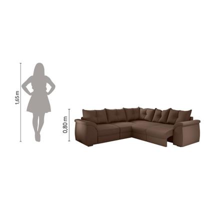 Imagem de Sofá De Canto 5 Lugares Retrátil Qatar Suede Marrom Marrom