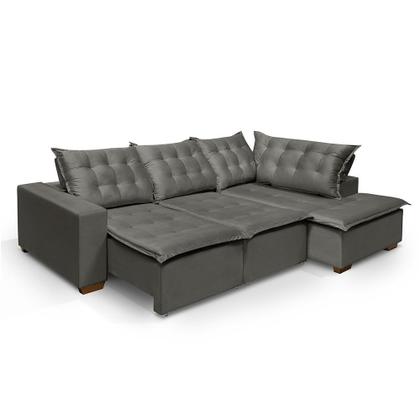 Imagem de Sofá de Canto 5 Lugares Vitoria 270cm Retrátil e Reclinável com Tecido Veludo Nobre Sofatec