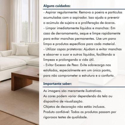 Imagem de Sofá de Canto 6 Lugares com Chaise Modulado Esquerdo 320cm Bouclé Branco Dominique