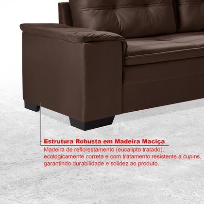 Imagem de Sofá de Canto 6 Lugares com Chaise Suede Aveludado Viena