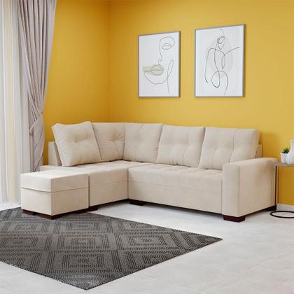 Imagem de Sofá de Canto 6 Lugares Gávea Suede Bege