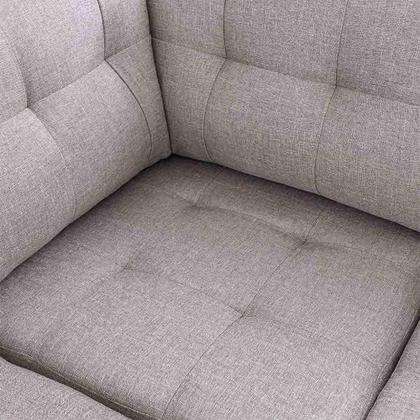 Imagem de Sofá de Canto 6 Lugares Herval Gran, Chaise Esquerda, Linho Bege