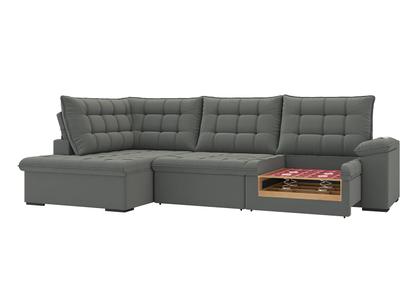 Imagem de Sofá de Canto 6 Lugares Retrátil Reclinável Suede Veludo Dallas Flexforma Estofados