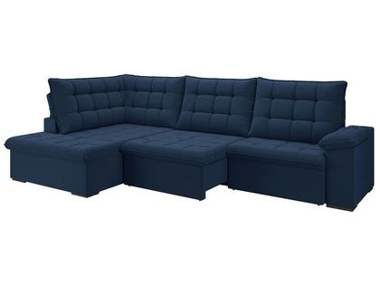 Imagem de Sofá de Canto 6 Lugares Retrátil Reclinável Suede Veludo Dallas Flexforma Estofados