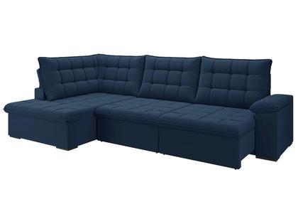 Imagem de Sofá de Canto 6 Lugares Retrátil Reclinável Suede Veludo Dallas Flexforma Estofados