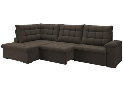 Imagem de Sofá de Canto 6 Lugares Retrátil Reclinável Suede Veludo Dallas Flexforma Estofados