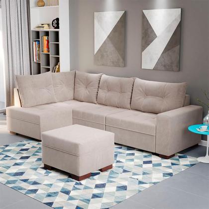 Imagem de Sofá de Canto 7 Lugares Glória Suede Bege