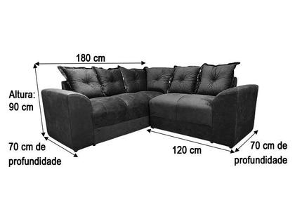 Imagem de Sofá de Canto Belo 5 Lugares Suede Cinza/Floral 605/37