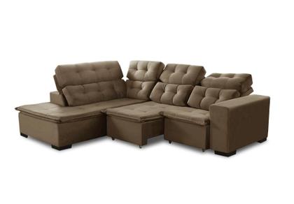 Imagem de Sofá de Canto Berlim Retrátil/Reclinável 6 Lug castor Pillow c/molas bonnel 2,20x2,80 - Sofá Casa