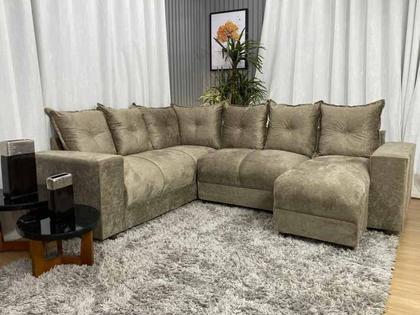 Imagem de Sofá de Canto C/ Chaise - Com 06 Lugares