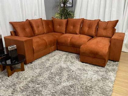 Imagem de Sofá de Canto C/ Chaise - Com 06 Lugares