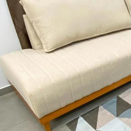 Imagem de Sofá de Canto Eros em Linho 7 Lugares com Chaise Luxury Cor Bege