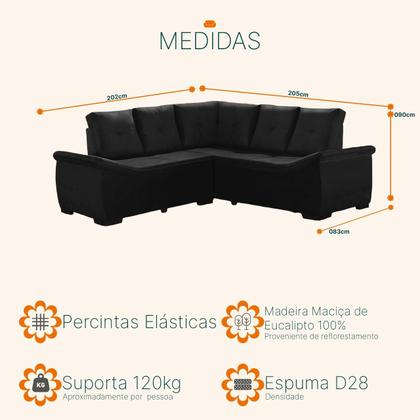 Imagem de Sofá de Canto Japão 5 lugares Suede - Sofá Casa