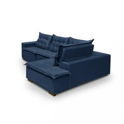 Imagem de Sofá de Canto Montana 4 Lugares Retrátil Reclinável 2,70x1,98M Molas Bonnel em Veludo Yescasa