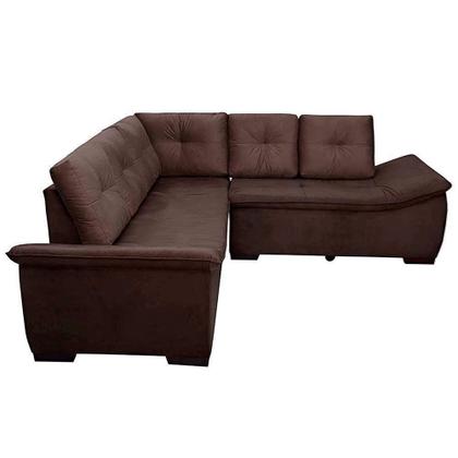 Imagem de Sofá de Canto New Alphaville 4 Lugares Suede Café