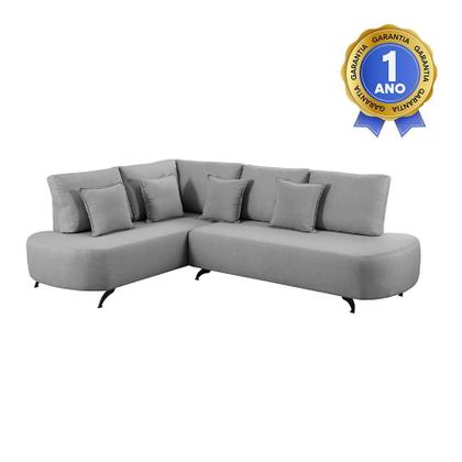 Imagem de Sofá de Canto Nori Curva LD 2,61M em Linho com Pés de Metal