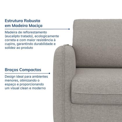 Imagem de Sofá de Canto Orquídea 5 Lugares em Linho CabeCasa MadeiraOriginals