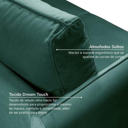 Imagem de Sofá de Canto Orquídea 5 Lugares em Veludo CabeCasa MadeiraOriginals