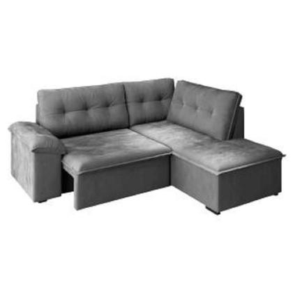 Imagem de Sofá De Canto Retrátil 5 Lugares Tóquio Cinza Cinza