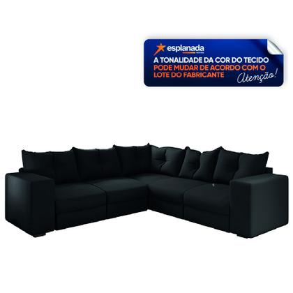 Imagem de Sofá de Canto Retrátil 5 Lugares Veludo New Qatar Selmer