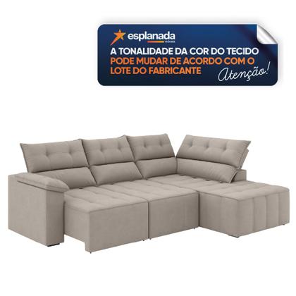 Imagem de Sofá de Canto Retrátil e Reclinável 4 Lugares Santorini Veludo Luizzi