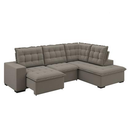 Imagem de Sofá de Canto Retrátil e Reclinável 5 Lugares 310cm Belluno