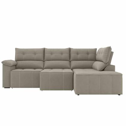 Imagem de Sofá de Canto Retrátil e Reclinável 5 lugares Lisboa Besthouse Capuccino