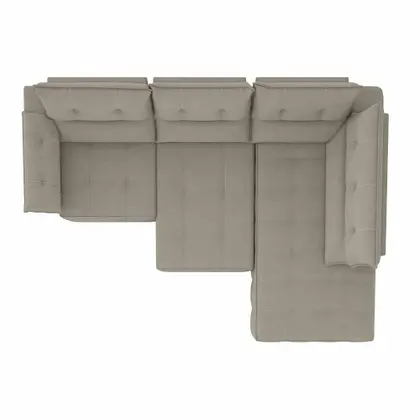 Imagem de Sofá de Canto Retrátil e Reclinável 5 lugares Lisboa Besthouse Capuccino