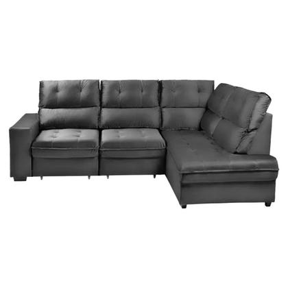 Imagem de Sofá de Canto Retrátil e Reclinável 5 Lugares Veludo Antonia Takei