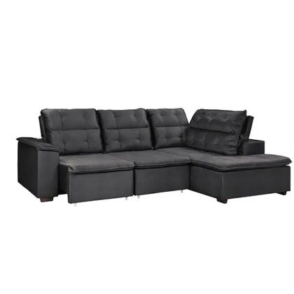 Imagem de Sofá de Canto Retrátil e Reclinável com Chaise 3 Lugares Takei Viviane