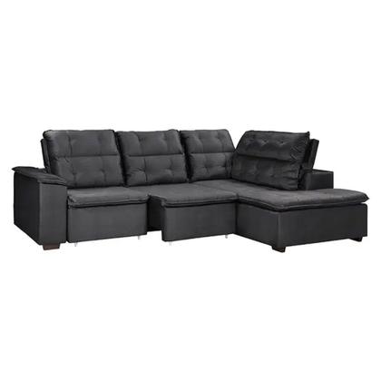 Imagem de Sofá de Canto Retrátil e Reclinável com Chaise 3 Lugares Takei Viviane