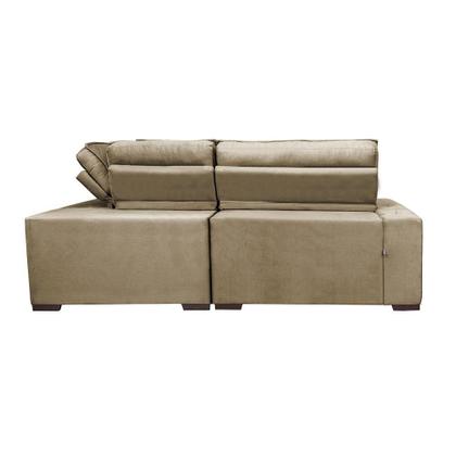 Imagem de Sofa de Canto Retrátil e Reclinável com Molas Cama inBox Austin 2,20m x 2,20m Suede Velusoft Castor