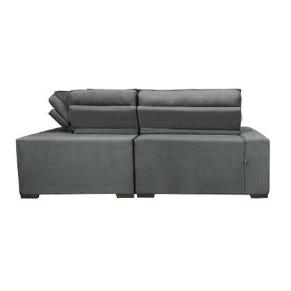 Imagem de Sofa de Canto Retrátil e Reclinável com Molas Cama inBox Austin 2,60m x 2,60m Suede Velusoft Cinza