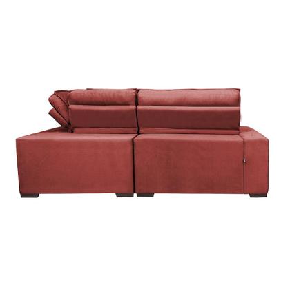 Imagem de Sofa de Canto Retrátil e Reclinável com Molas Cama inBox Austin 2,60m x 2,60m Velusoft Vermelho