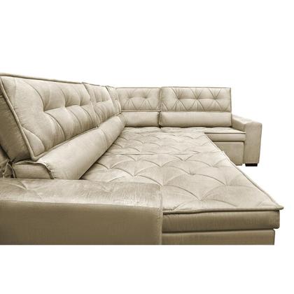 Imagem de Sofa de Canto Retrátil e Reclinável com Molas Cama inBox Austin 3,65X2,54 ou 2,54X3,65 Velusoft Bege