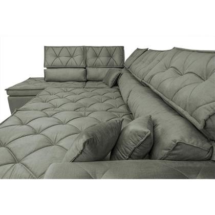 Imagem de Sofá de Canto Retrátil e Reclinável com Molas Cama inBox Platinum Esquerdo 3,00x2,36 Suede Cinza