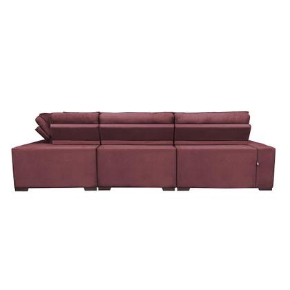 Imagem de Sofa de Canto Retrátil e Reclinável de Molas Cama inBox Austin 3,45X2,44 ou 2,44X3,45 Velusoft Vinho